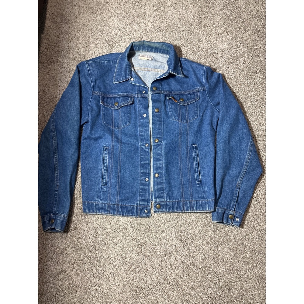 Vintage sadle king western Denim Jacket Mens Blue‎ Trucker Jean Jacket Coat